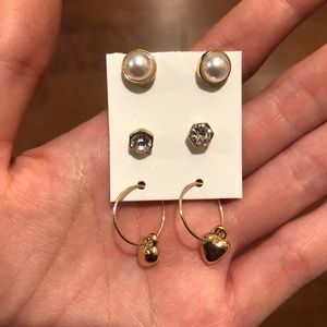 3 Pairs of Gold Earrings- FREE with any purchase
